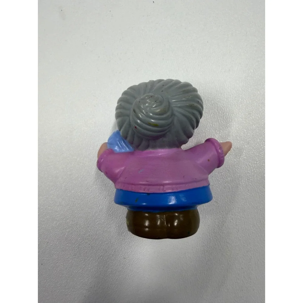 Fisher-Price Little People Grandma Figure with Blue Bird Purple Cardigan Toy